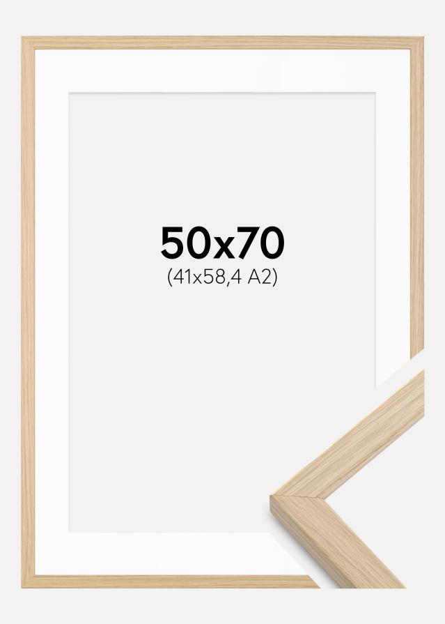 Ram Grimsåker Ek 50x70 cm - Passepartout Vit 42x59,4 cm (A2)