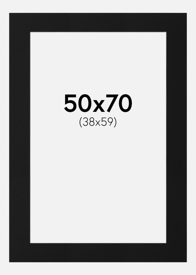Passepartout Svart Standard (Vit Kärna) 50x70 cm (38x59)