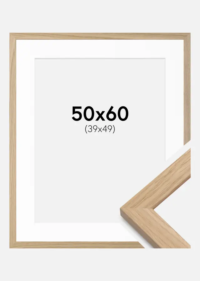 Ram Oak Wood 50x60 cm - Passepartout Vit 40x50 cm