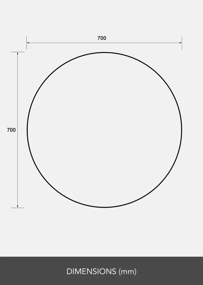 Spegel Clarity 70 cm Ø