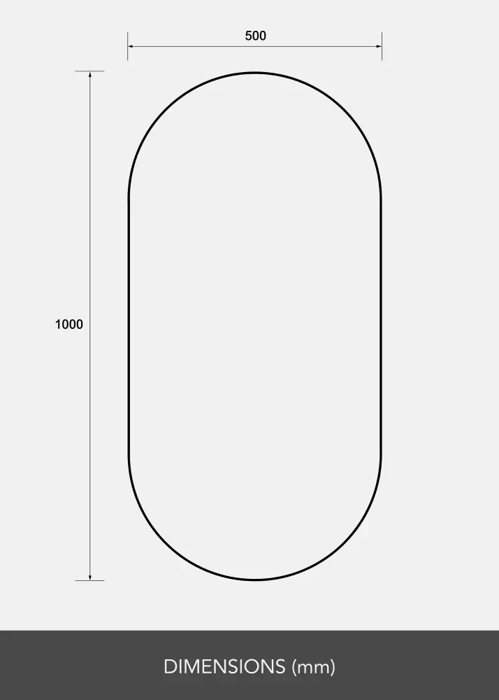 Spegel Lozenge 50x100 cm