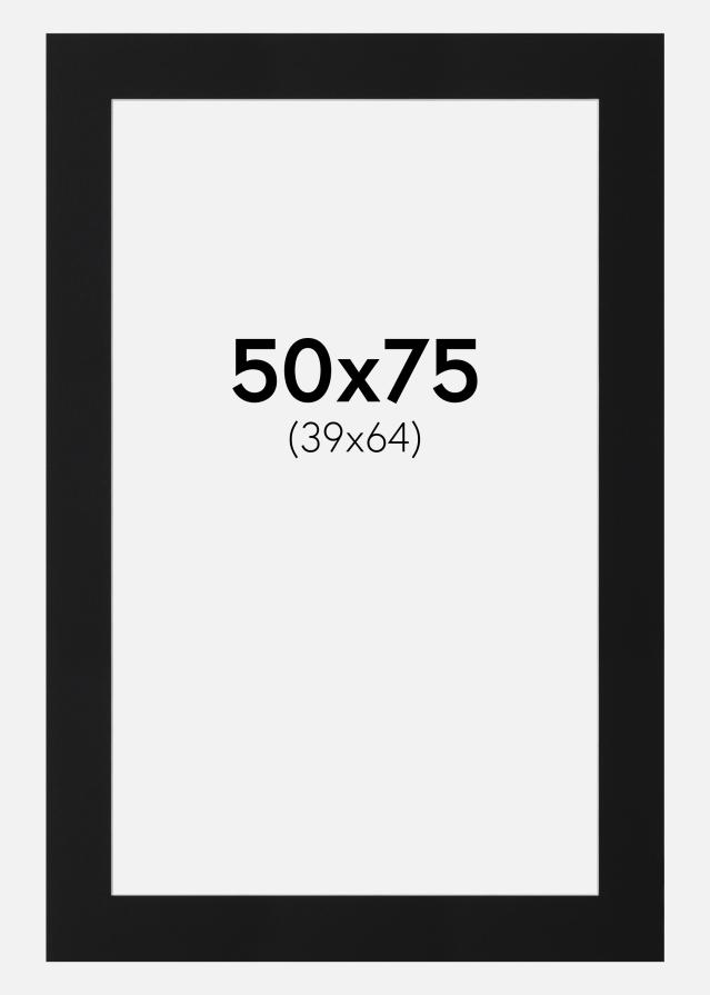 Passepartout Svart Standard (Vit Kärna) 50x75 cm (39x64)