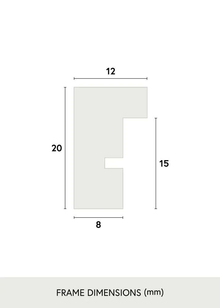 Ram E-Line Ek 50x50 cm - Passepartout Svart 35x35 cm
