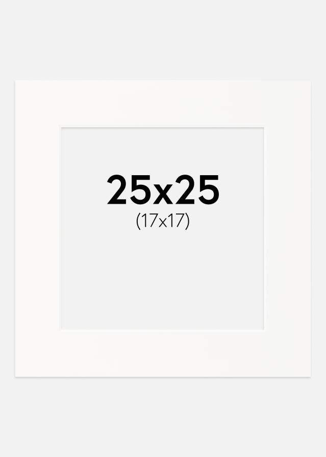 Passepartout Offwhite (Vit kärna) 25x25 cm (17x17)