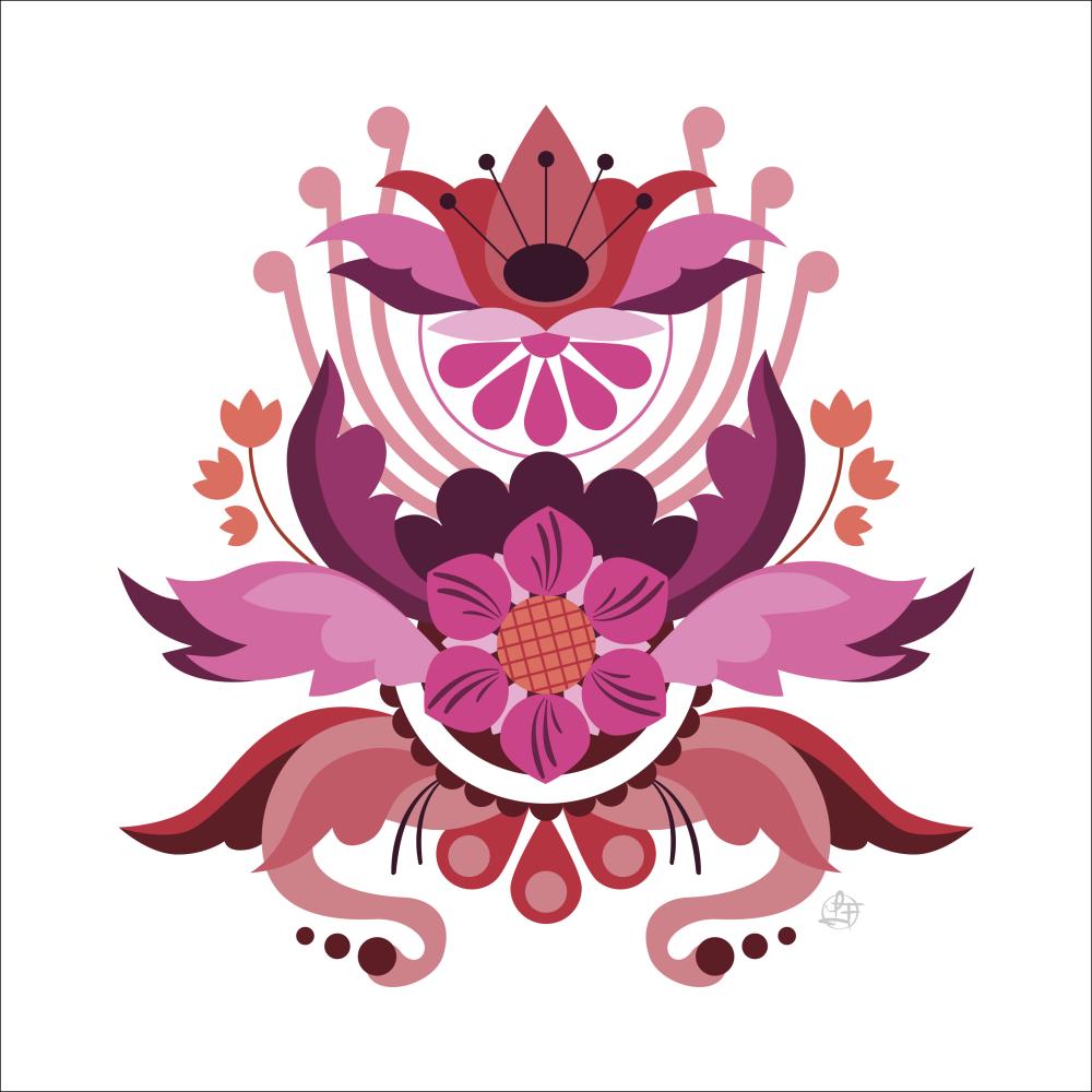 Kurbits flower pink Poster