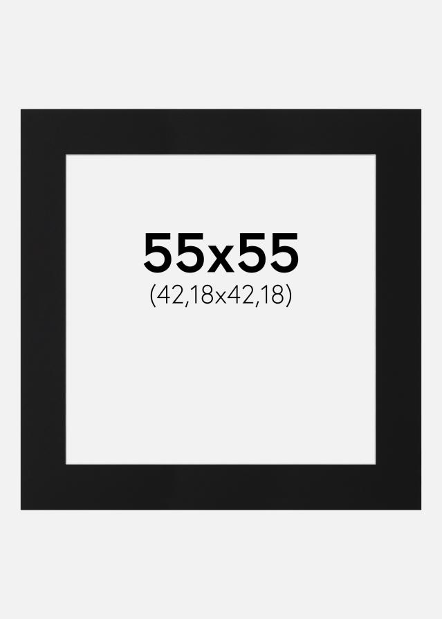 Passepartout Svart Standard (Vit Kärna) 55x55 cm (42,18x42,18)