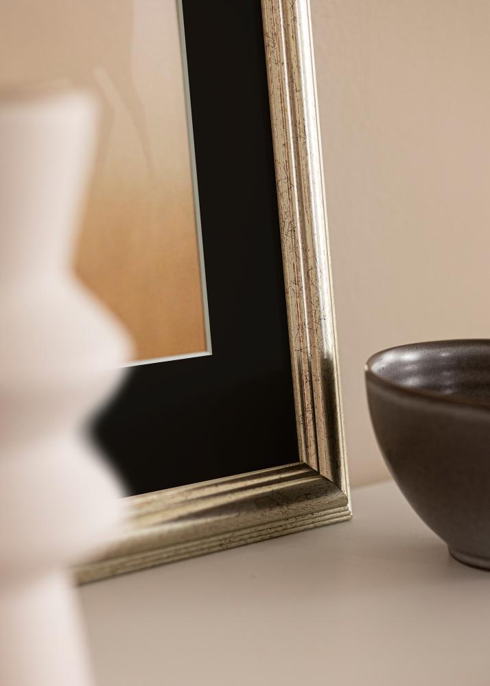 Ram Västkusten Silver 70x100 cm - Passepartout Svart 62x93 cm