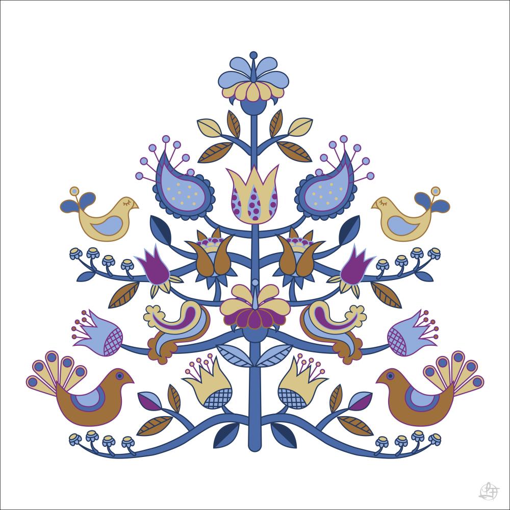 Kurbits tree blue Poster