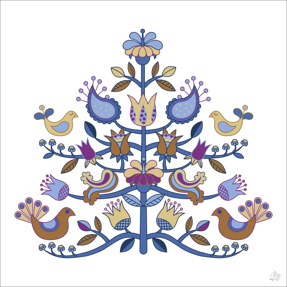 Kurbits tree blue Poster