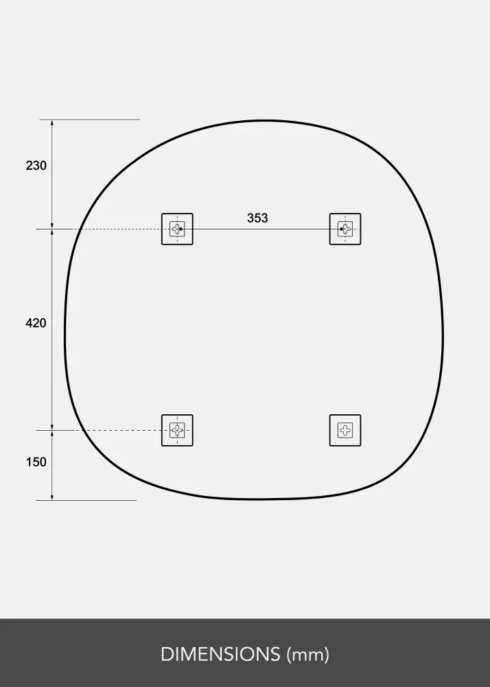 Spegel Roundy 80x80 cm