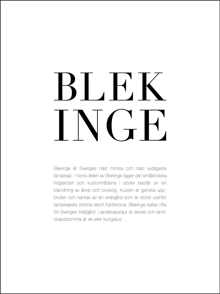 Landskap Blekinge Poster