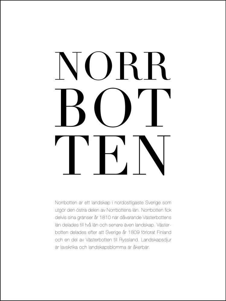Landskap Norrbotten Poster