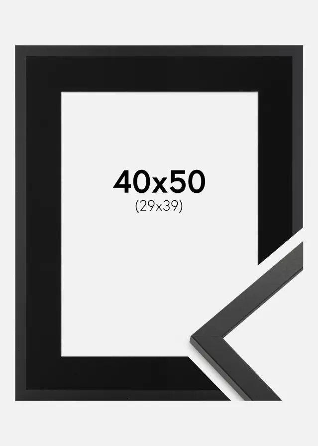 Ram Trendy Svart 40x50 cm - Passepartout Svart 30x40 cm