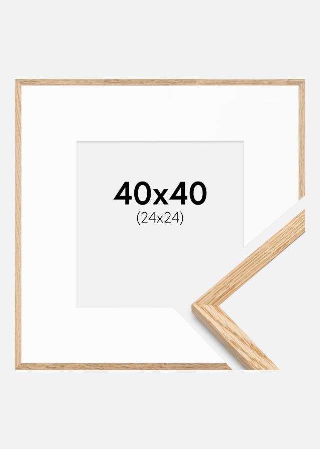 Ram Tunn Ek 40x40 cm - Passepartout Vit 25x25 cm