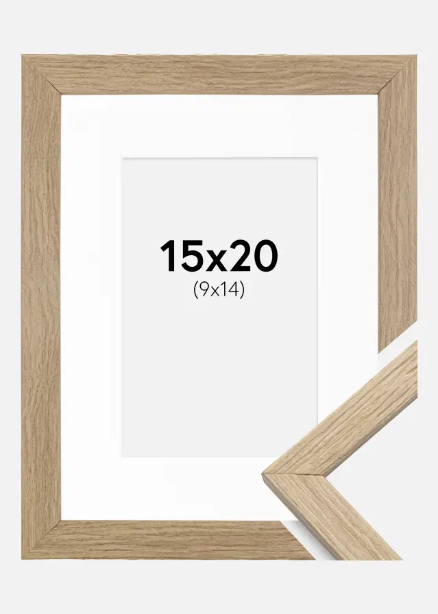 Ram Stilren Ek 15x20 cm - Passepartout Vit 10x15 cm