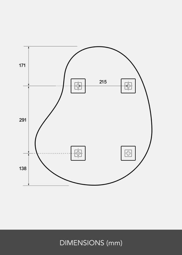 Spegel Cashew 50x60 cm