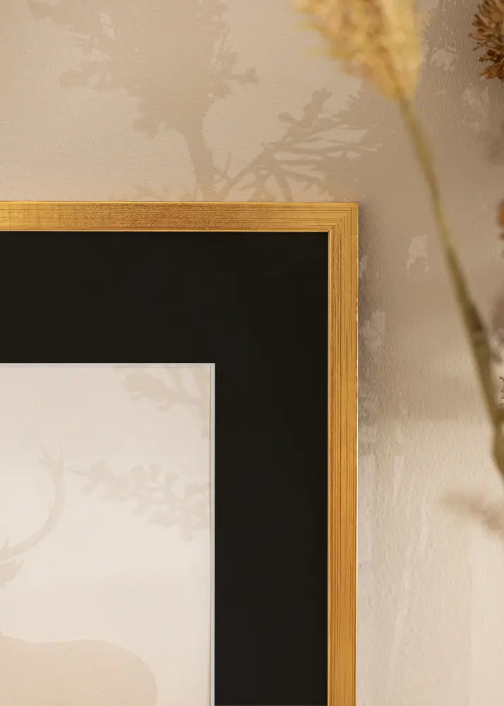 Ram Edsbyn Guld 30x40 cm - Passepartout Svart 18x27 cm