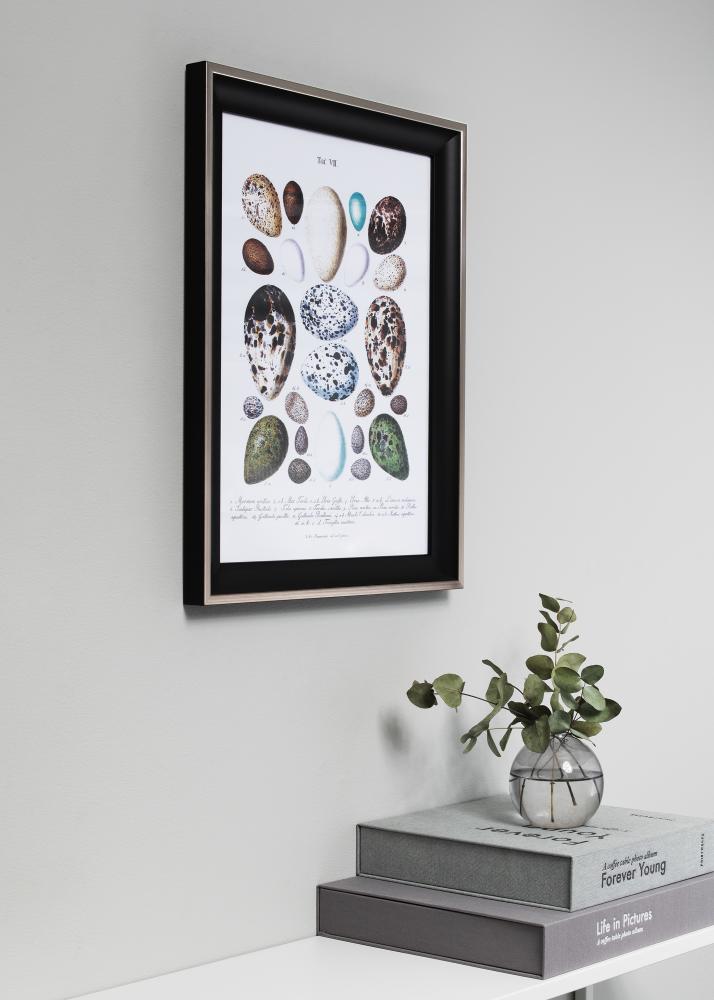 Ram Öjaren Svart-Silver 70x100 cm - Passepartout Svart 59,4x84 cm (A1)