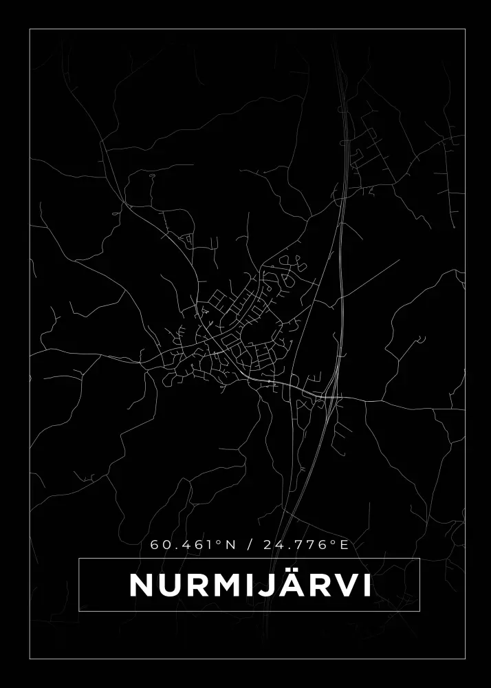 Karta - Nurmijärvi - Svart Poster