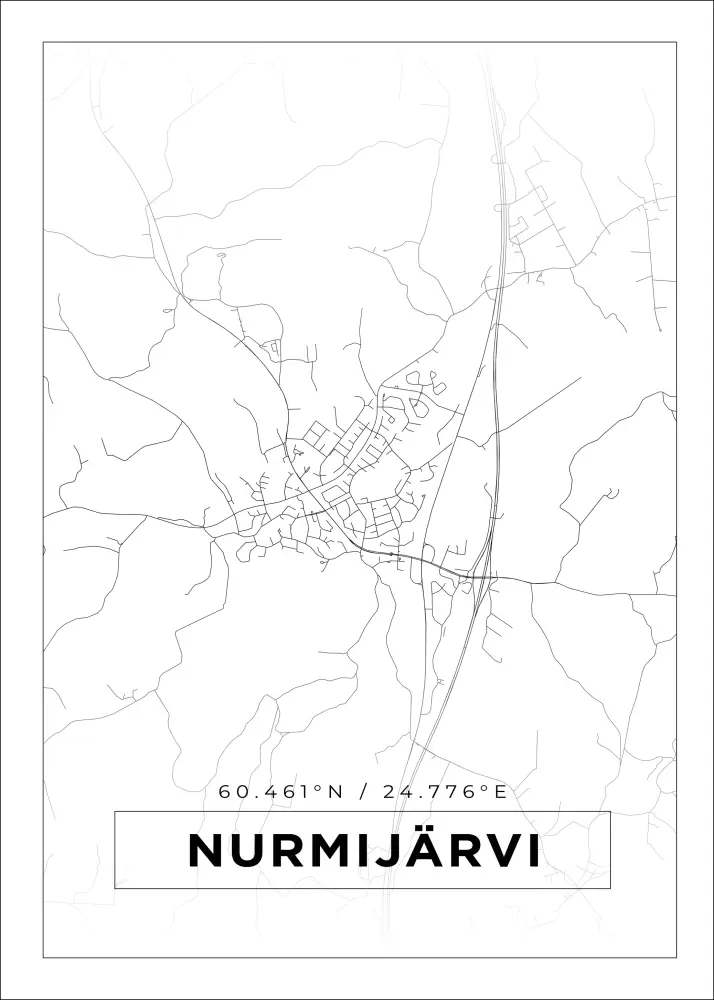 Karta - Nurmijärvi - Vit Poster