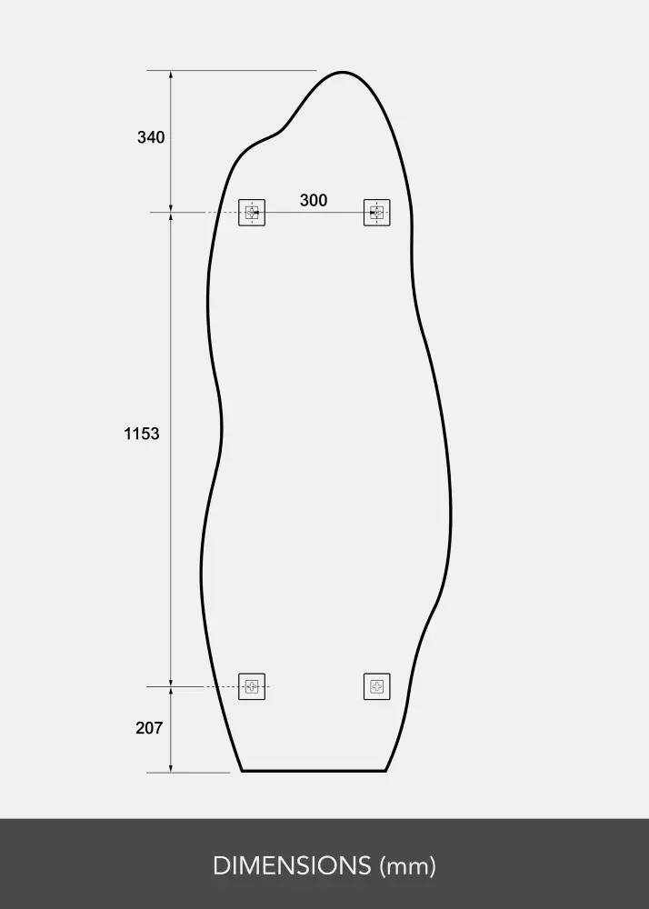 Spegel Echo 60x170 cm