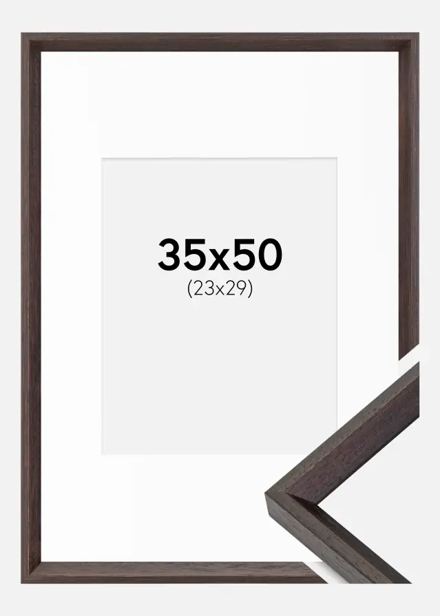 Ram Globe Espresso 35x50 cm - Passepartout Vit 24x30 cm