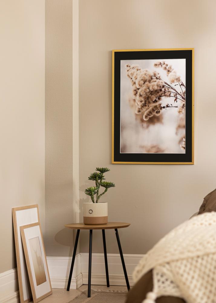 Ram Edsbyn Guld 28x35 cm - Passepartout Svart 8x10 inches