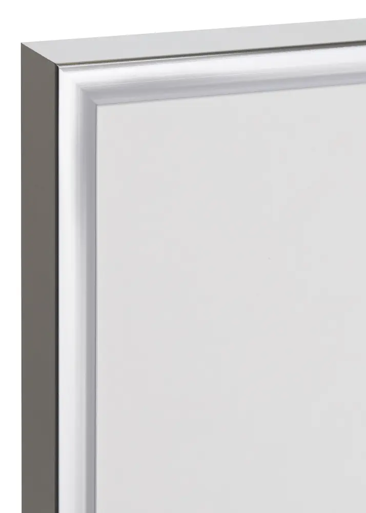 Ram Poster Frame Aluminum Silver 70x100 cm - Passepartout Svart 59,4x84 cm (A1)