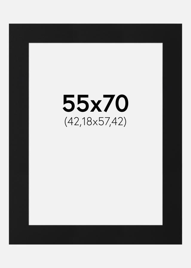 Passepartout Svart Standard (Vit Kärna) 55x70 cm (42,18x57,42)