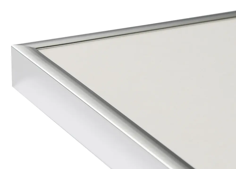 Ram Poster Frame Aluminum Silver 70x100 cm - Passepartout Svart 59,4x84 cm (A1)