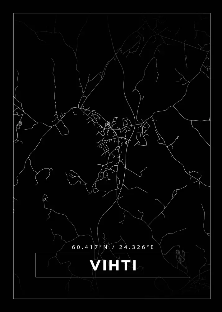 Karta - Vihti - Svart Poster