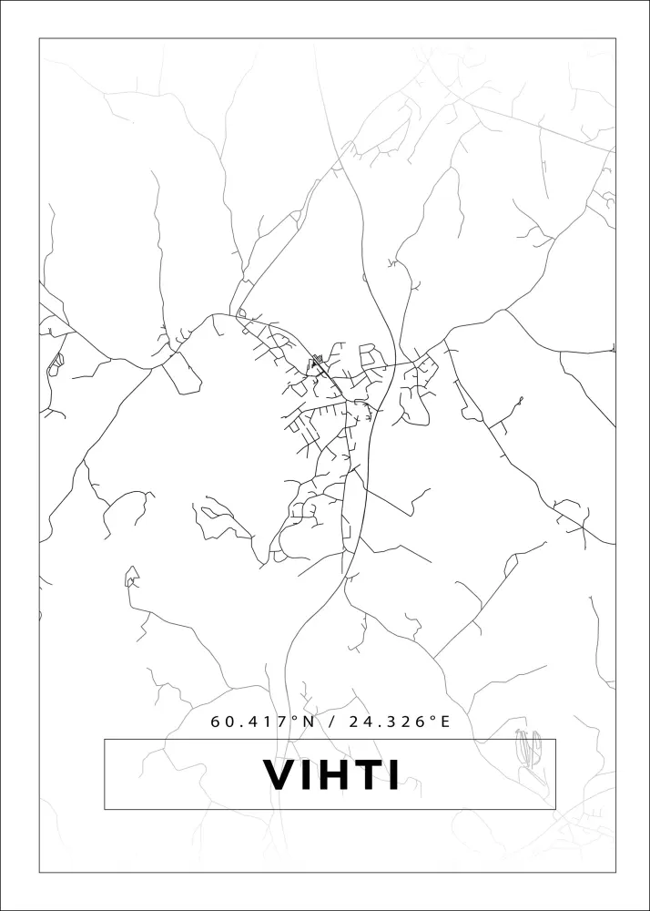 Karta - Vihti - Vit Poster