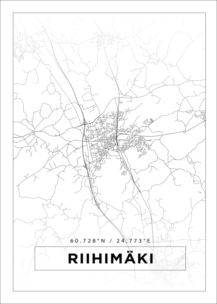 Karta - Riihimäki - Vit Poster