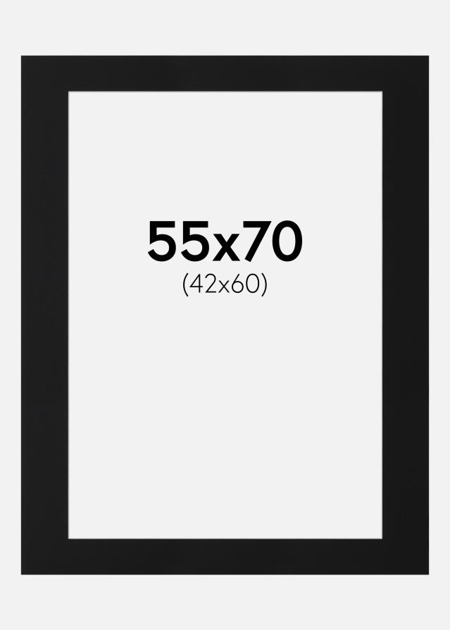 Passepartout Svart Standard (Vit Kärna) 55x70 cm (42x60)
