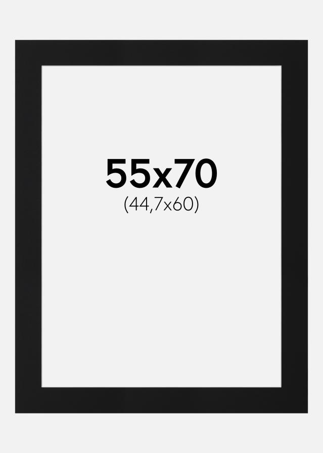 Passepartout Svart Standard (Vit Kärna) 55x70 cm (44,7x60)