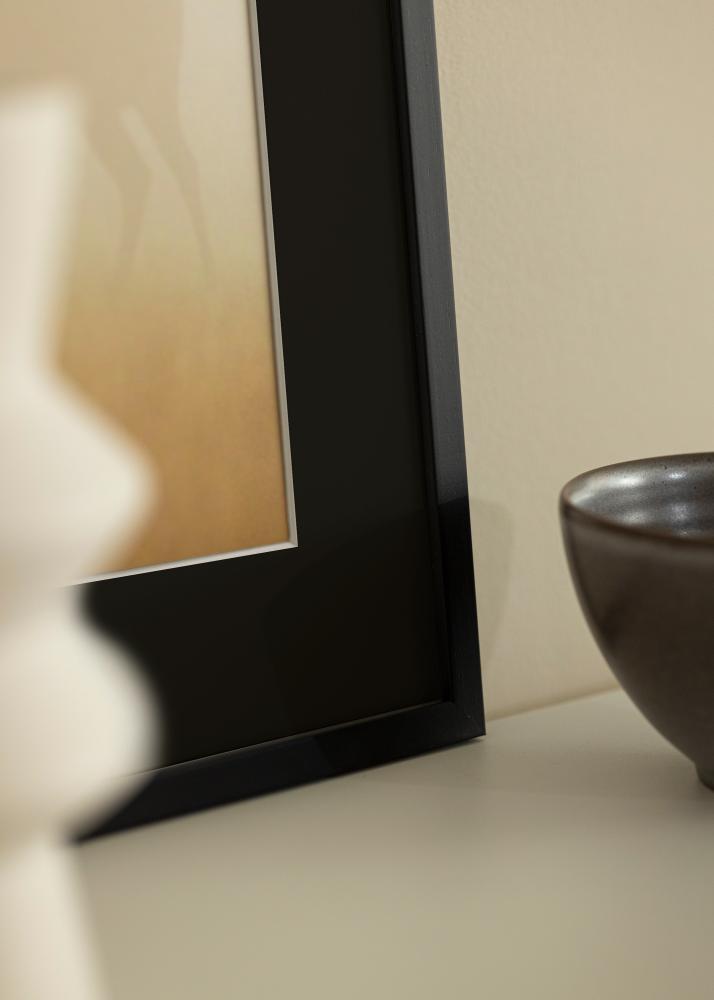 Ram Edsbyn Svart 40x40 cm - Passepartout Svart 10x10 inches (25,4x25,4 cm)