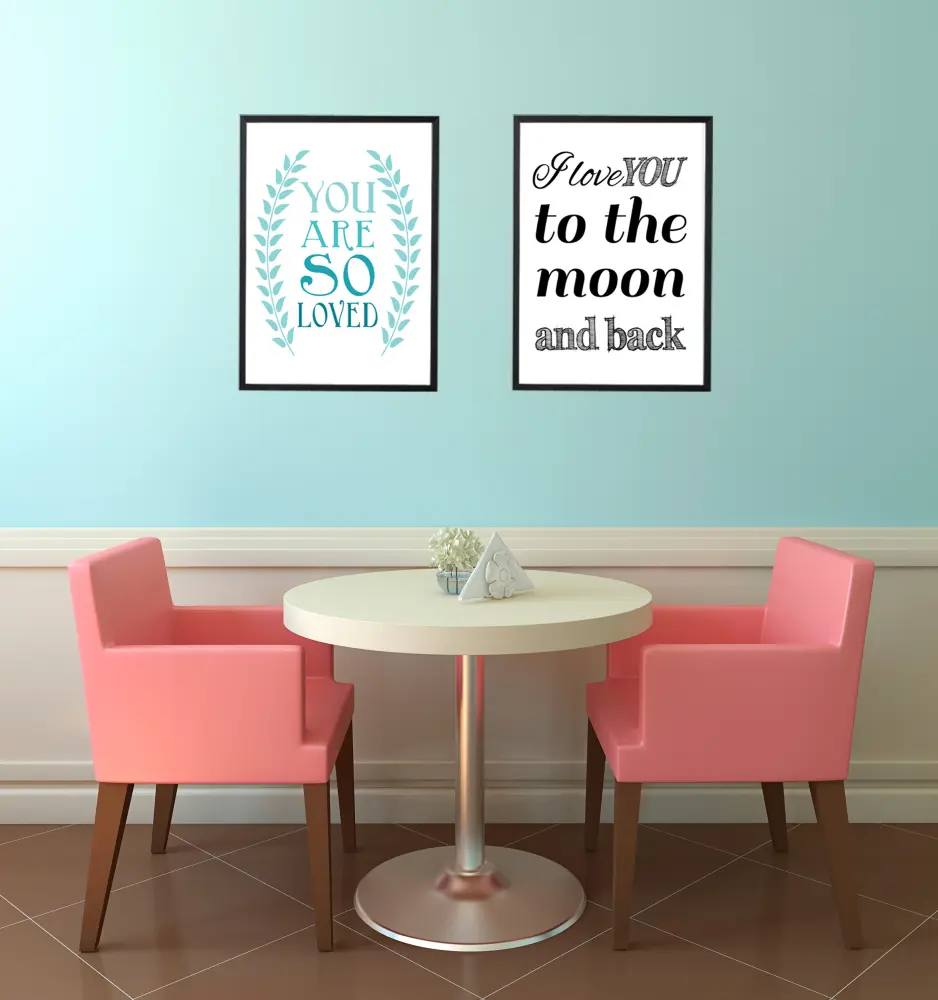 I love you to the moon and back- Svart Poster