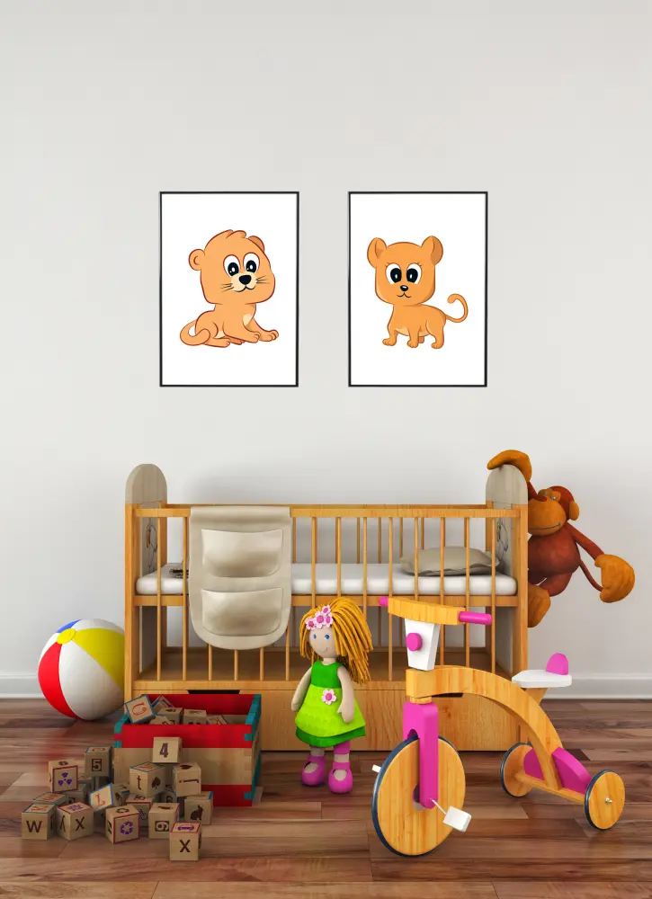 Världens Djur Lejonunge I Poster