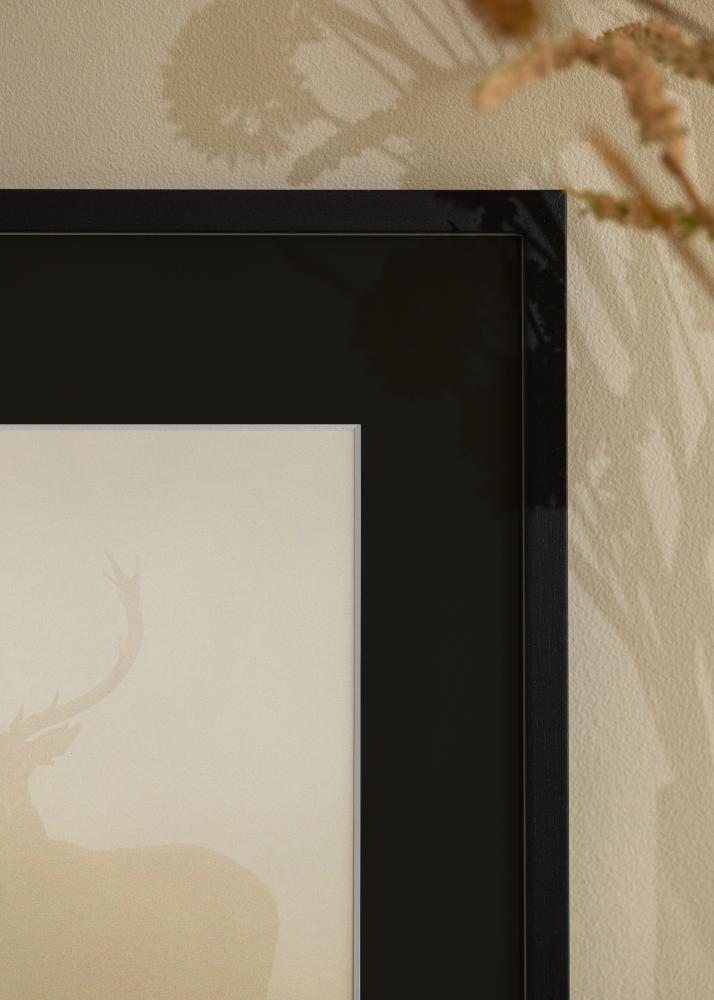 Ram Edsbyn Svart 40x40 cm - Passepartout Svart 10x10 inches (25,4x25,4 cm)