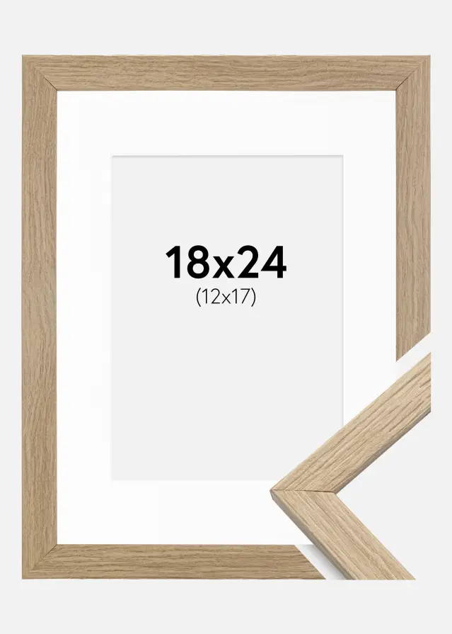 Ram Stilren Ek 18x24 cm - Passepartout Vit 13x18 cm