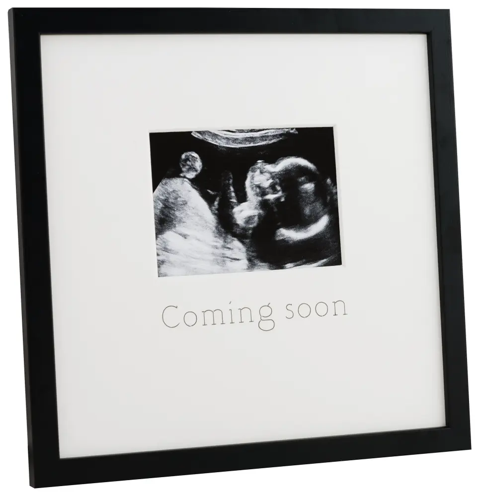 Ram för ultraljudsbild - Coming soon - Vit - 20x20 cm / 9,5x7 cm