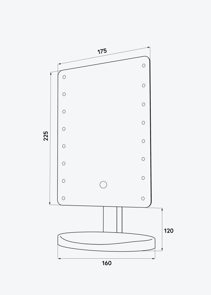 KAILA Sminkspegel Port Vit 17x22 cm