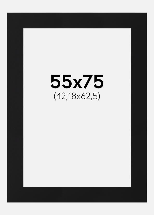 Passepartout Svart Standard (Vit Kärna) 55x75 cm (42,18x62,5)