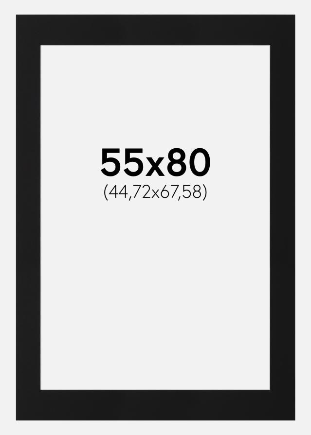 Passepartout Svart Standard (Vit Kärna) 55x80 cm (44,72x67,58)