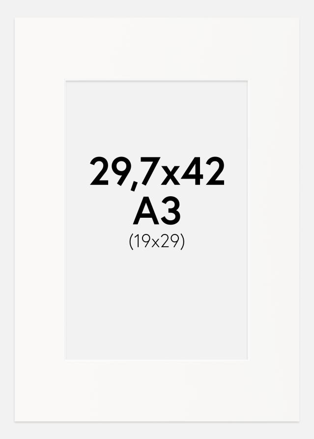 Passepartout Offwhite (Vit kärna) 29,7x42 cm (19x29)