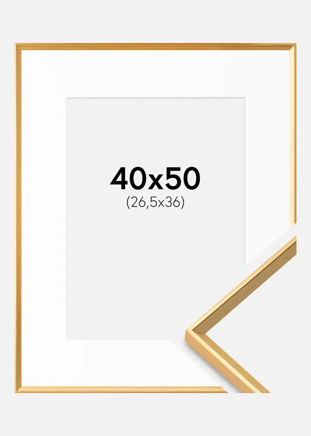 Ram Desire Guld 40x50 cm - Passepartout Vit 27,5x37 cm