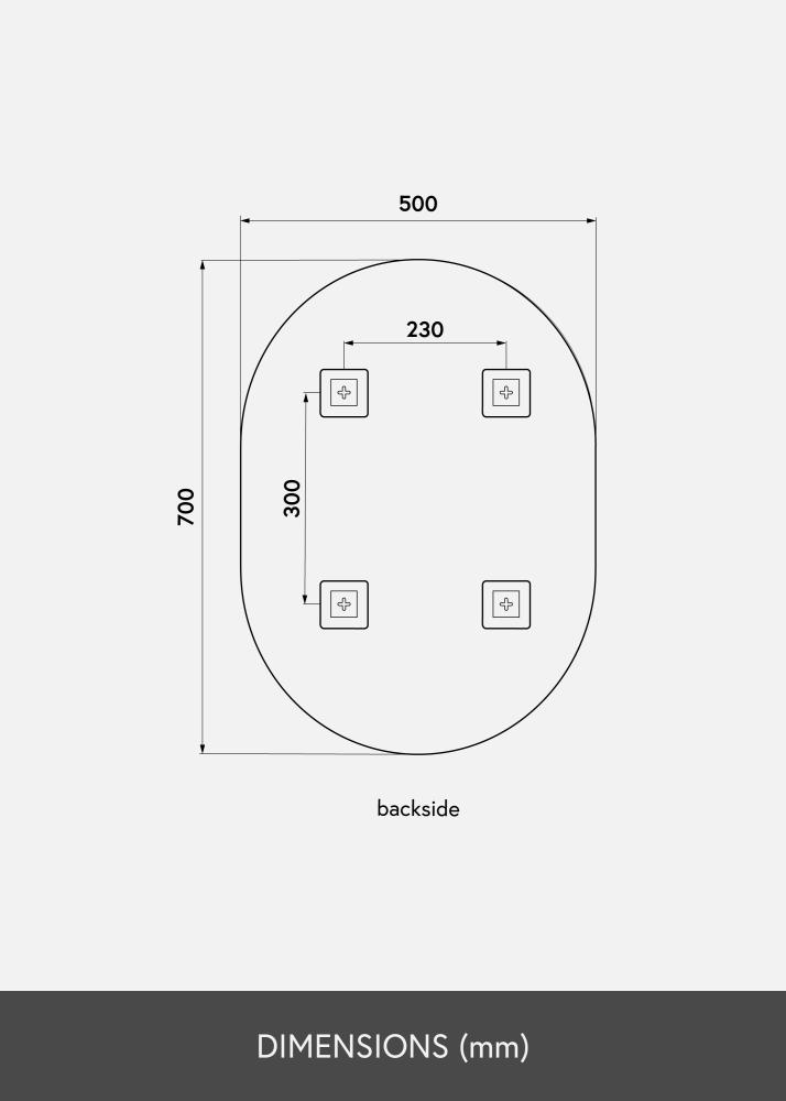 KAILA Spegel Oval Rose Gold 50x70 cm