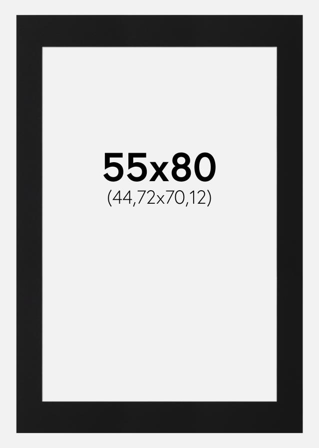 Passepartout Svart Standard (Vit Kärna) 55x80 cm (44,72x70,12)