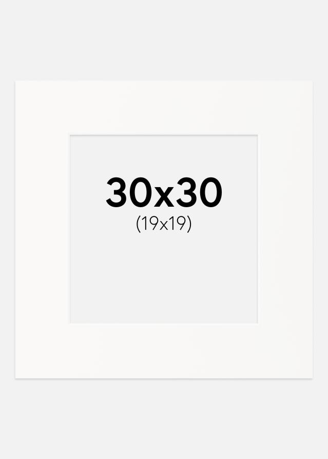 Passepartout Offwhite (Vit kärna) 30x30 cm (19x19)