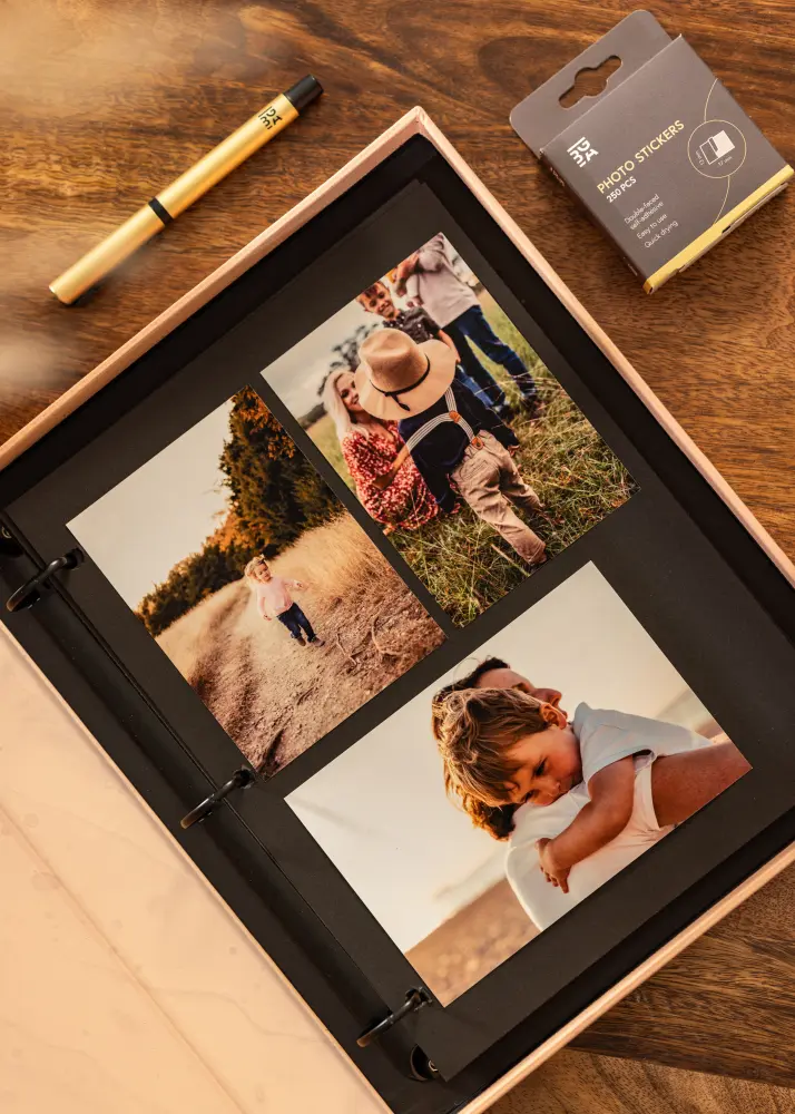 KAILA XOXO Pink - Coffee Table Photo Album (60 Svarta Sidor / 30 Blad)